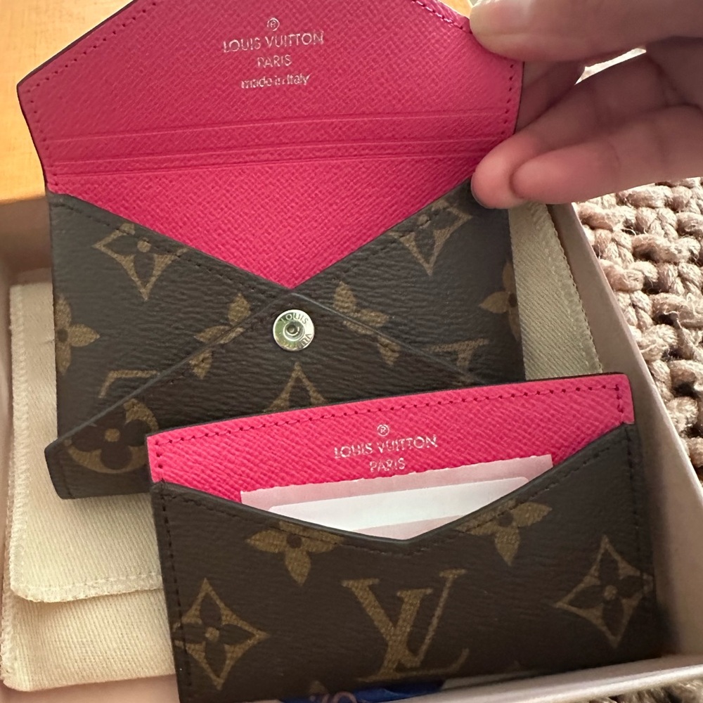 Louis Vuitton Brown and Pink Kirigami Monogram Card Holder Duo
